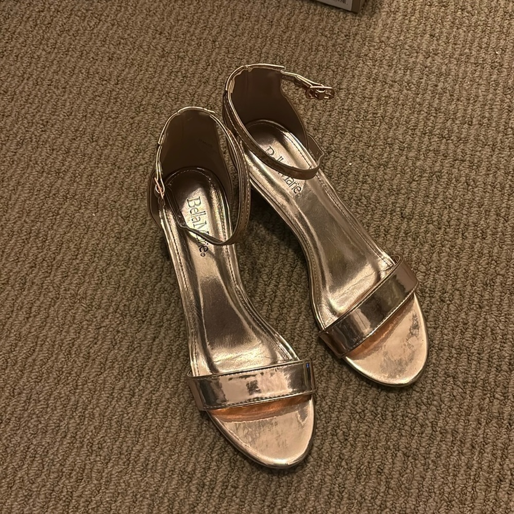 Gold high heels